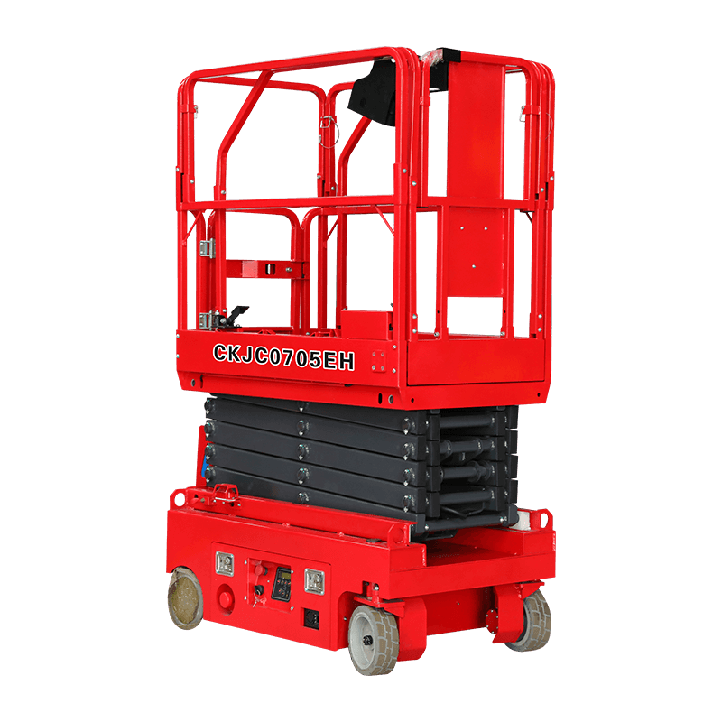 CKJC0705EH CKJC0604EH CKJC0503EH มินิไฟฟ้าไฮดรอลิกพวงมาลัยมือถือ Scissor Lift